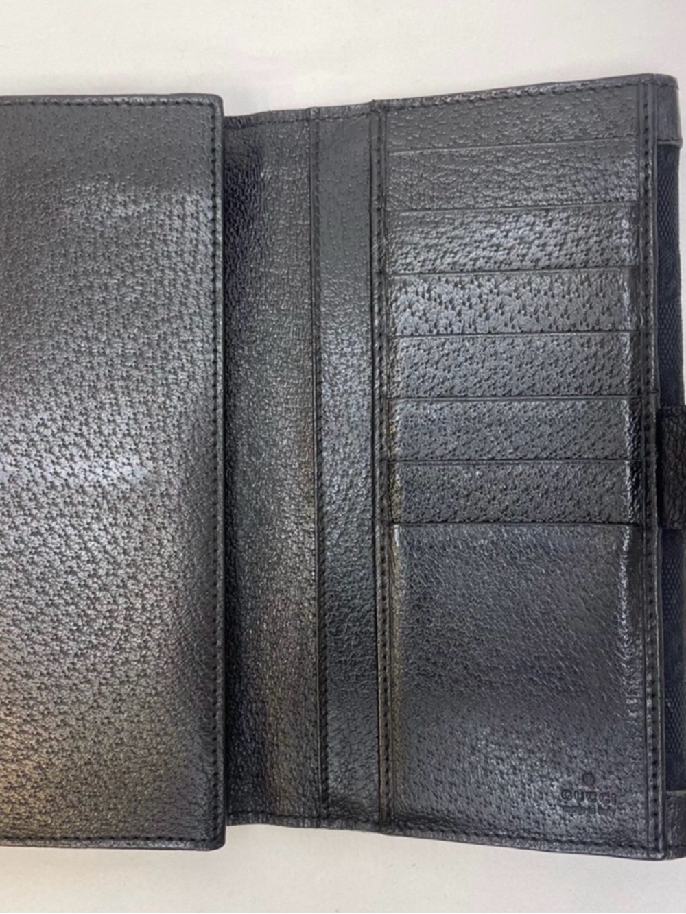 Gucci GG Monogram Continental Wallet with Gold Accents-EUC - Picture 3 of 15